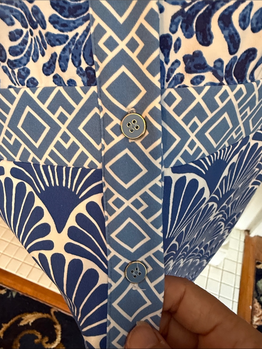J. McLaughlin Kailyn contrasting Pattern shirt dress- worn once - Picture 8 of 8